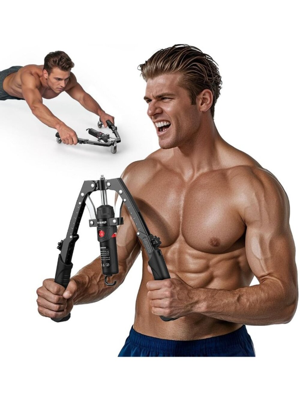 3-in-1 Hydraulic Chest & Arm Trainer, Twister Workout Equipment for Strength